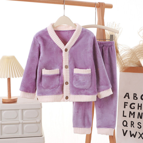 【】Children's Homecoming Cardigan Set for Girls, Soft and Fluffy Floral Print, Loose Fleece Suit