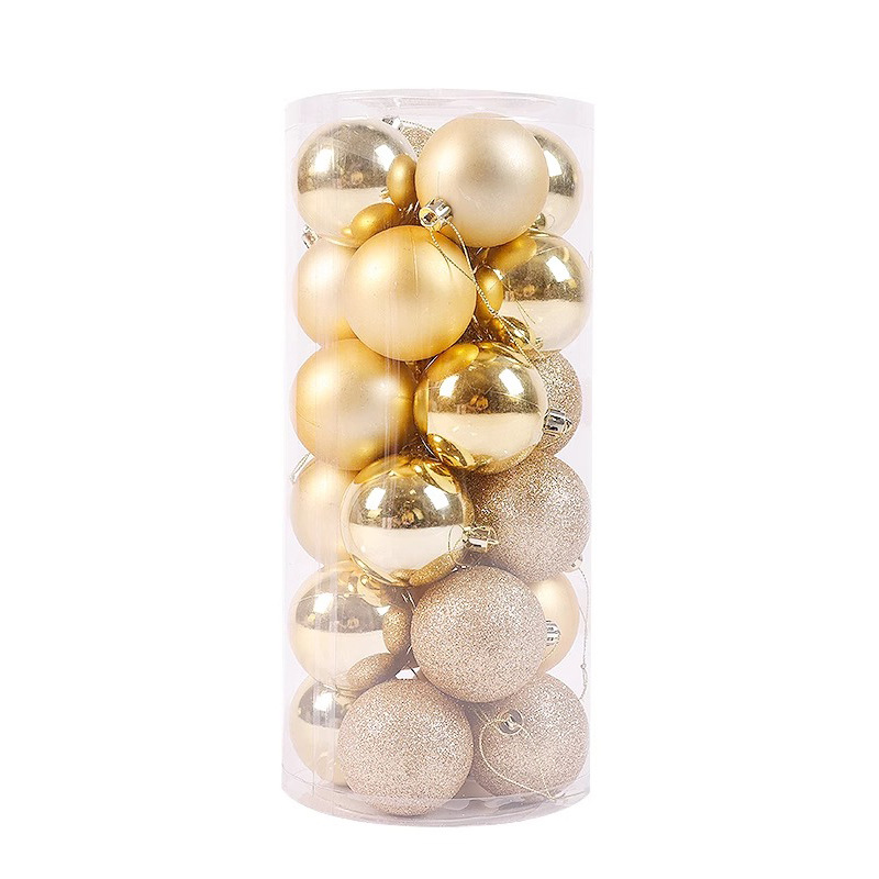 Fabricantes transfronterizos de Navidad nueva bola de plástico galvanizado 3 / 5 / 6 / 8cm colgante de árbol de Navidad decoración colgante de bola de Navidad
