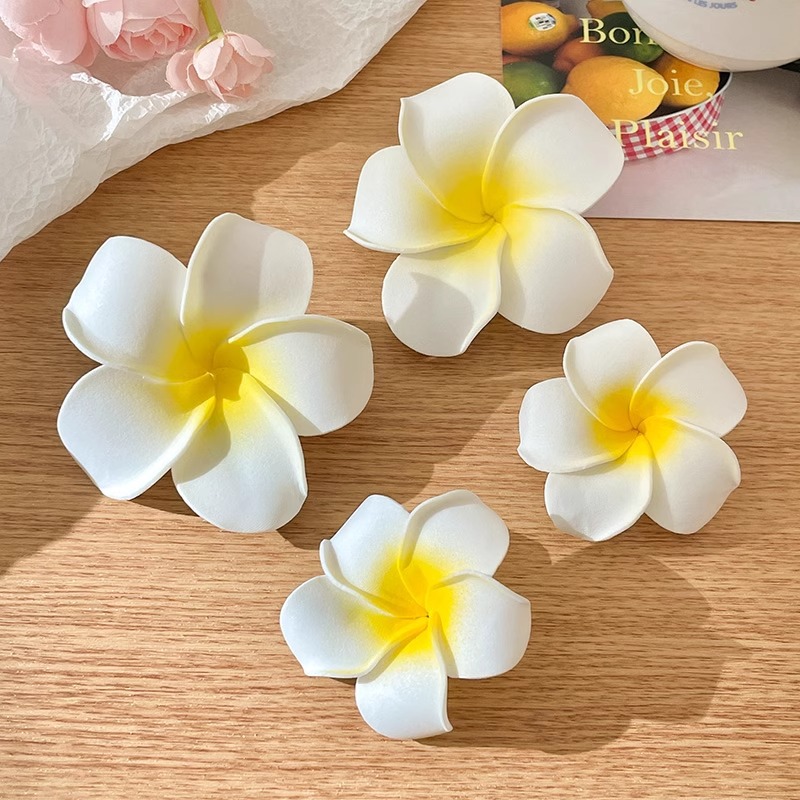 Huevo flores orejas frangeas flores agarrar clips atmósfera sensación de foto tocado correa de correa de alta elasticidad cabello cuerda para mujeres