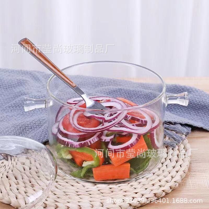 Стеклянная миска с лапшой открытого огня и высокой температуры бытовая стеклянная миска с супом двойного уха