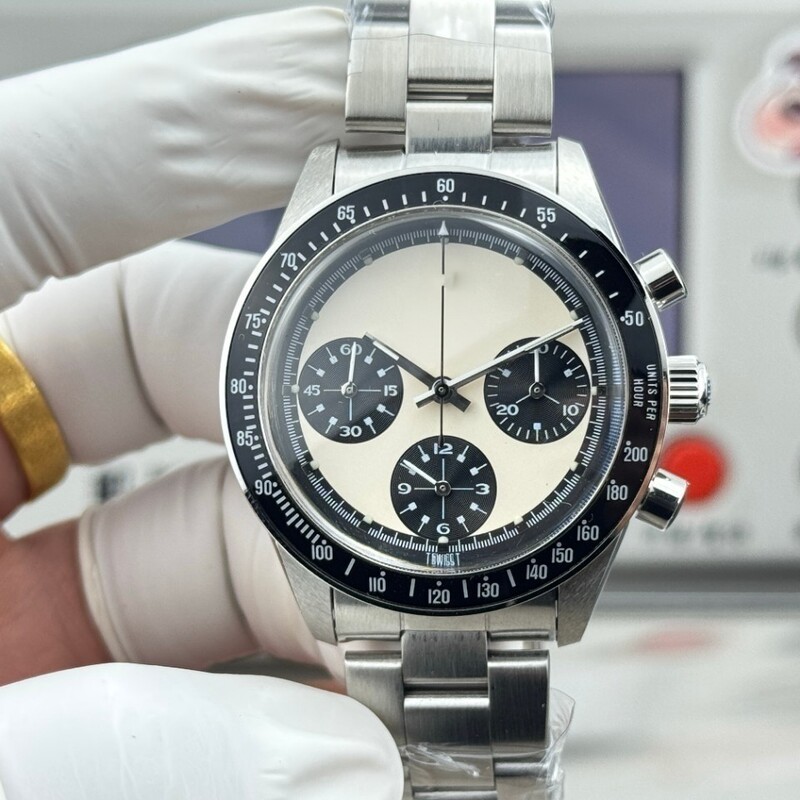 Retro Co-Branded Manual Chronograph Mechanical Watch with Business-Style Steel Band and High-Quality Men's Watch