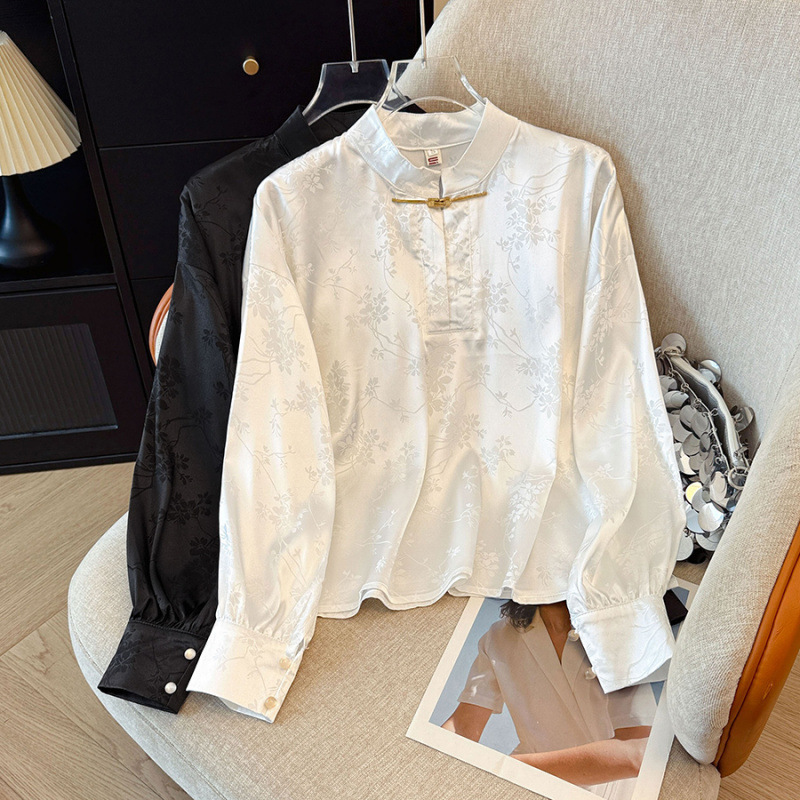 实拍新中式国风改良汉服立领宽松淑女上衣百搭日常装