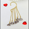 Metal bullet, long ear clips, earrings heart shaped, Korean style, no pierced ears