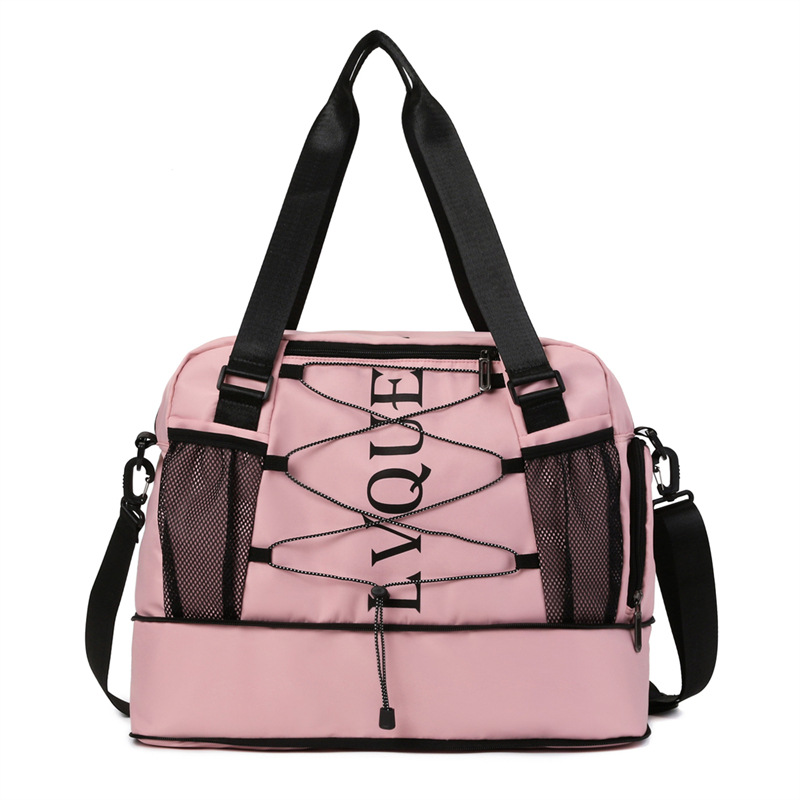 Bolsa de yoga deportiva de moda súper caliente de comercio exterior, bolsa de almacenamiento de equipaje de gran capacidad separada en seco y húmedo, bolsa de viaje al aire libre de corta distancia