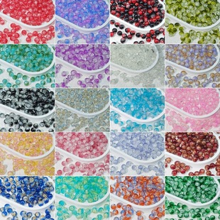 2024 Summer New 10mm Glass Beads Popcorn Beads Diy Accessories Ice Crack Two-color Gradient Bracelet Beaded Beads
