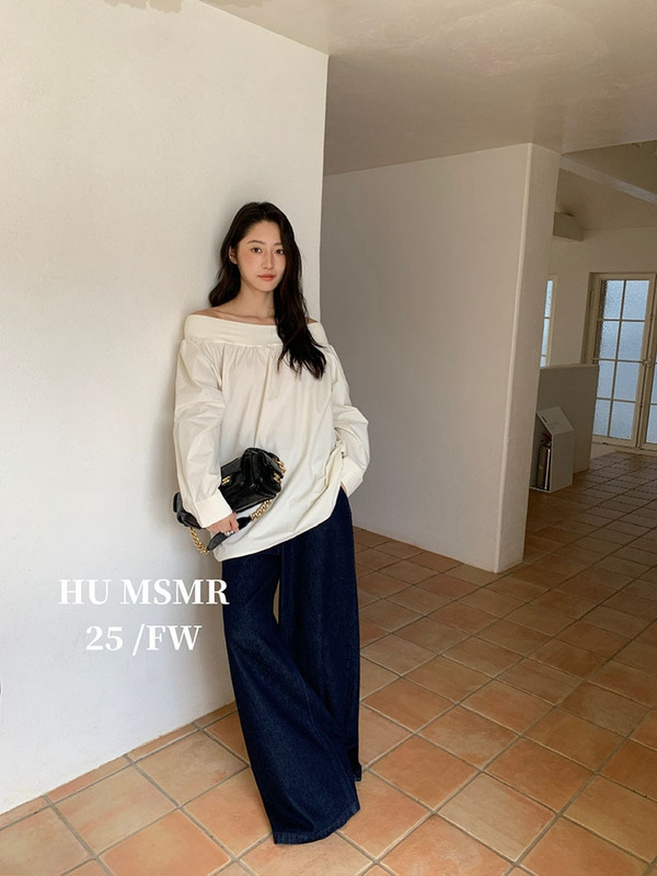广州十三行HUMSMR秋款上新一字肩气质衬衫C1031|undefined