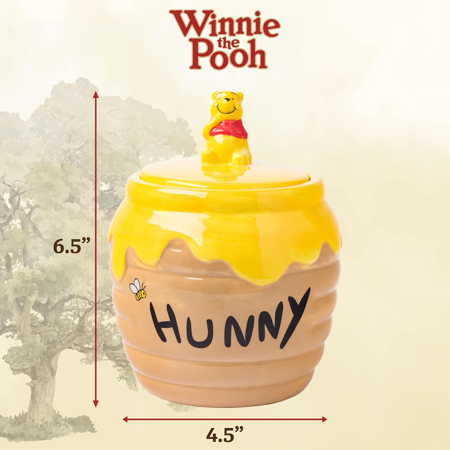 Disney Winnie the Pooh 3D maceta de cerámica pintada a mano miel Hunny bocadillos latas de decoración
