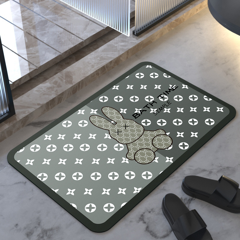 Alfombra absorbente de barro de diatomeas alfombra de piso de baño suave diatomita antideslizante alfombra de piso de baño alfombra de piso de cocina secado rápido