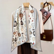 告白气球高级感丝毛围巾女冬季新款双面双层真丝羊毛高档保暖长巾