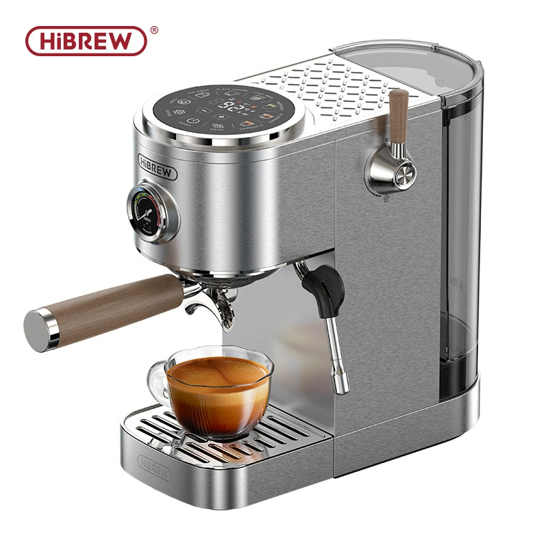 Полуавтоматическая кофемашина HiBREW H13, 58 мм, двухбойлерная, итальяно-американская, холодного приготовления, паровая, интегрированная, бытовая, небольшая
