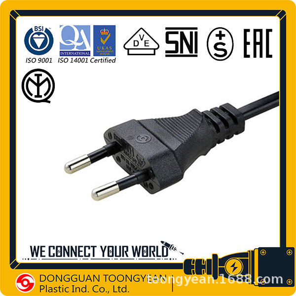 TOONG YEAN欧洲头，双圆插，两圆插配H03VVH2-F H03VV-F线