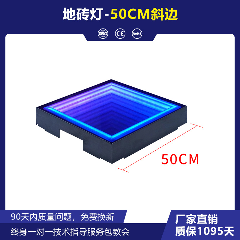 LED abismo piso azulejo lámpara 3D inducción piso azulejo bar KTV baile piscina piso espejo completo color Lámpara de piso luminoso lámpara de piso