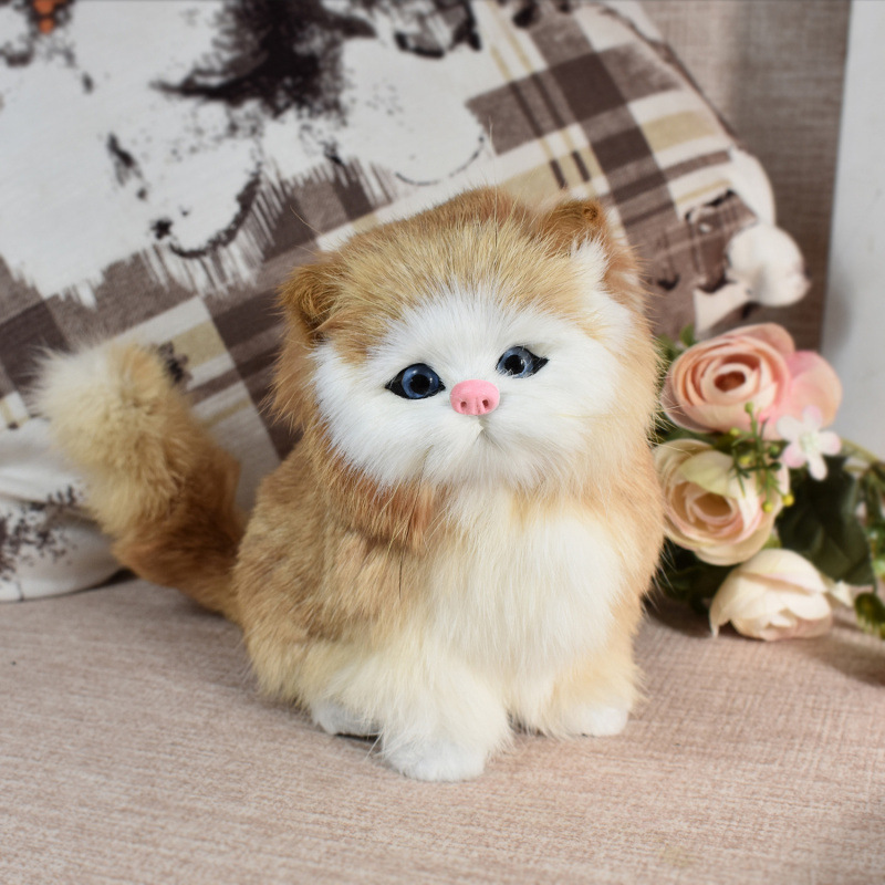 La cola puede llamar activa simulación de gato muñeca juguete de peluche simulación de gato modelo de animales adornos regalos de gato
