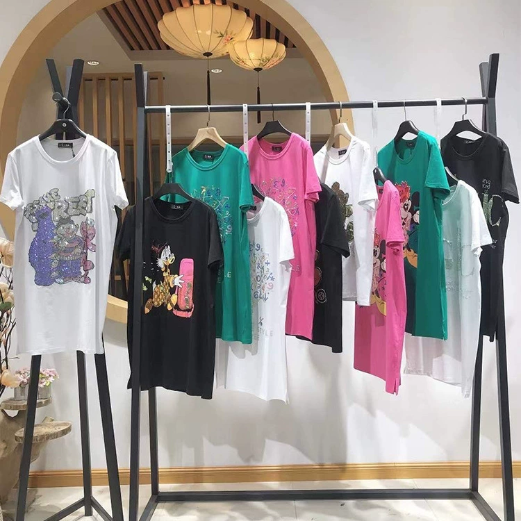 Футболка с короткими рукавами и вышивкой для тяжелой промышленности Юго-Восточной Азии, новинка лета 25, женская свободная версия больших размеров, прямая трансляция, физические поставки