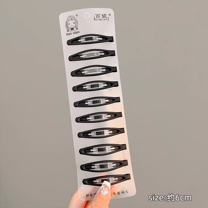 简约黑色磨砂发夹女后脑勺碎发整理神器侧边刘海夹bb夹子头饰发卡|undefined