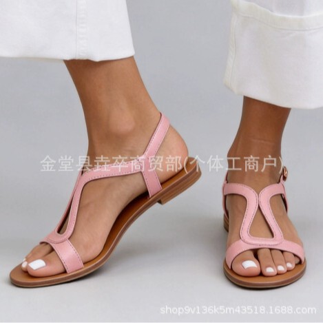 2026 Summer New Flat Women's Shoes, Sizes 40-43, Large Size Single Strap Beach Sandals for Women 2026 Summer New Flat Women's Shoes, Sizes 40-43, Large Size Single Strap Beach Sandals for Women