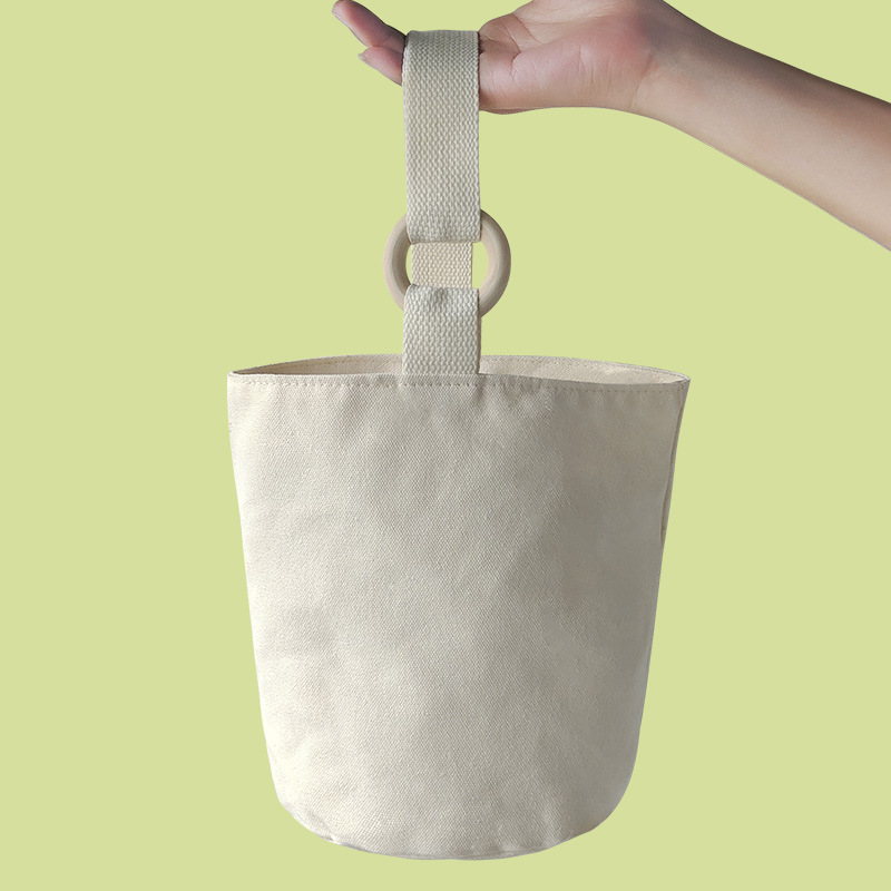 Canvas Handbag 2026 New Model Large Capacity Bucket Bag Blank DIY Tote Bag Simple Cloth Bag Wholesale Canvas Handbag 2026 New Model Large Capacity Bucket Bag Blank DIY Tote Bag Simple Cloth Bag Wholesale