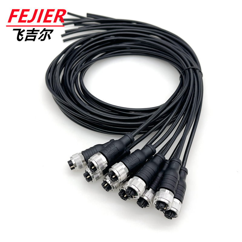 Circular Connector M12 L-Type Power Cord 4P+Pe Rail Transit High-Power Power Signal Sensor Connector