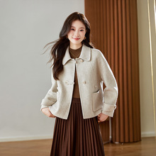 女式毛呢外套2025秋冬新款女装洋气减龄显高小个子羊毛大衣HE5116