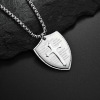 Triangle, fashionable pendant stainless steel engraved, retro necklace, European style