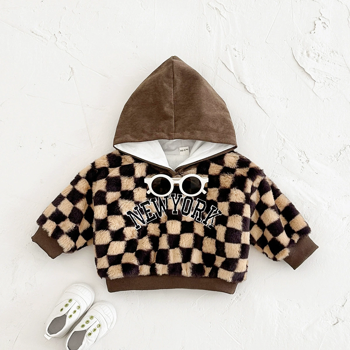 Winter children's hoody for men and women, sweatshirt, velvet thermal underwear, Korean style, (Cross-border trading)