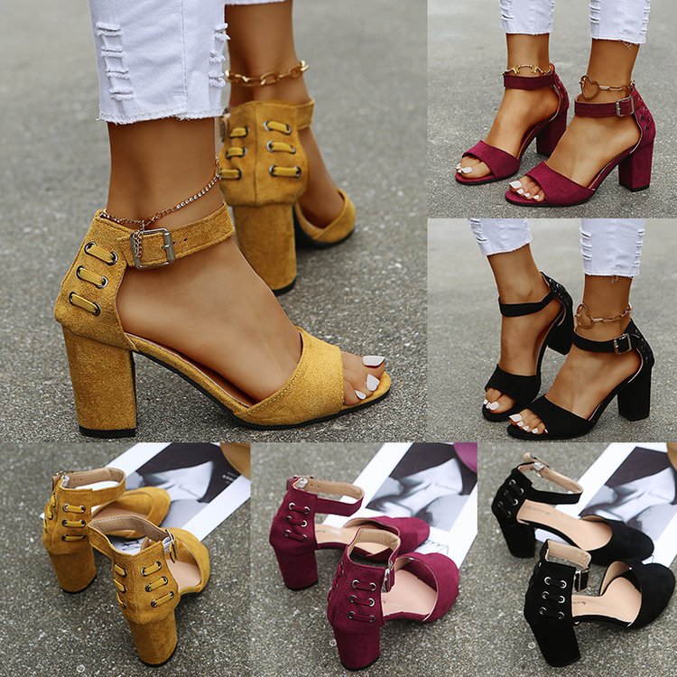 Sandals women 2021 summer new high-heele...