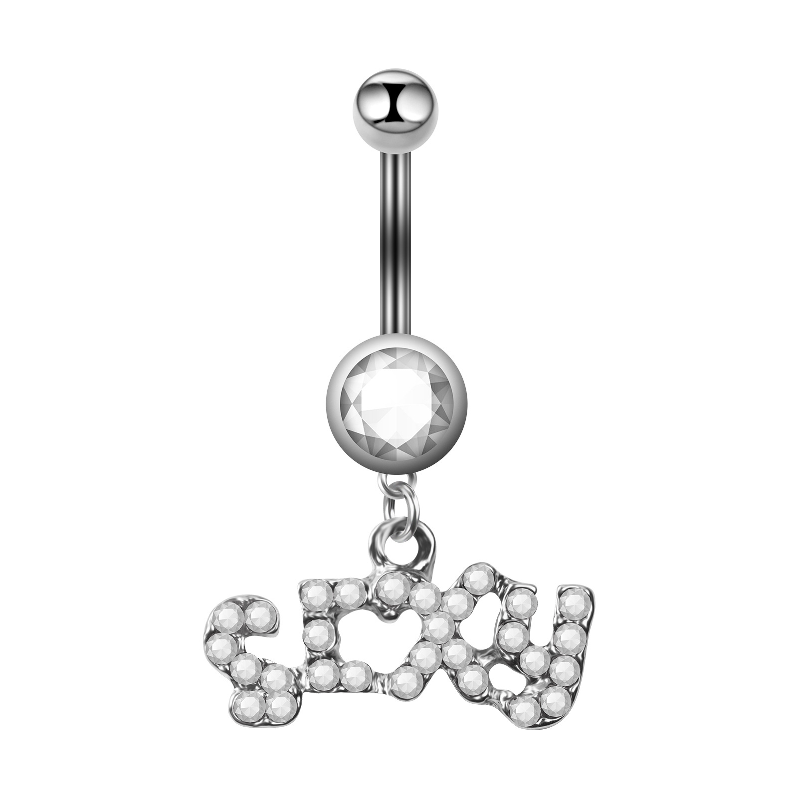 Cross-border European And American New Fashion Stainless Steel SEXY Letter Personalized Diamond-encrusted Geometric_voghion.com