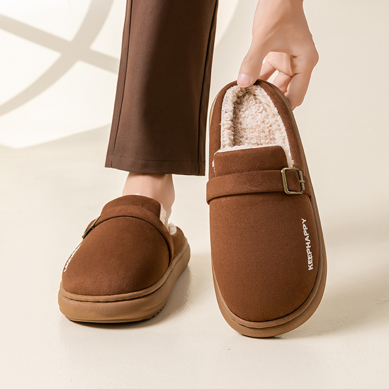 Men's Birkenstock Cotton Shoes Autumn and Winter Indoor Home Thick-Soled Non-Slip Fleece-Lined Warm Couple Retro Outer Cotton Slippers Men's Birkenstock Cotton Shoes Autumn and Winter Indoor Home Thick-Soled Non-Slip Fleece-Lined Warm Couple Retro Outer Cotton Slippers