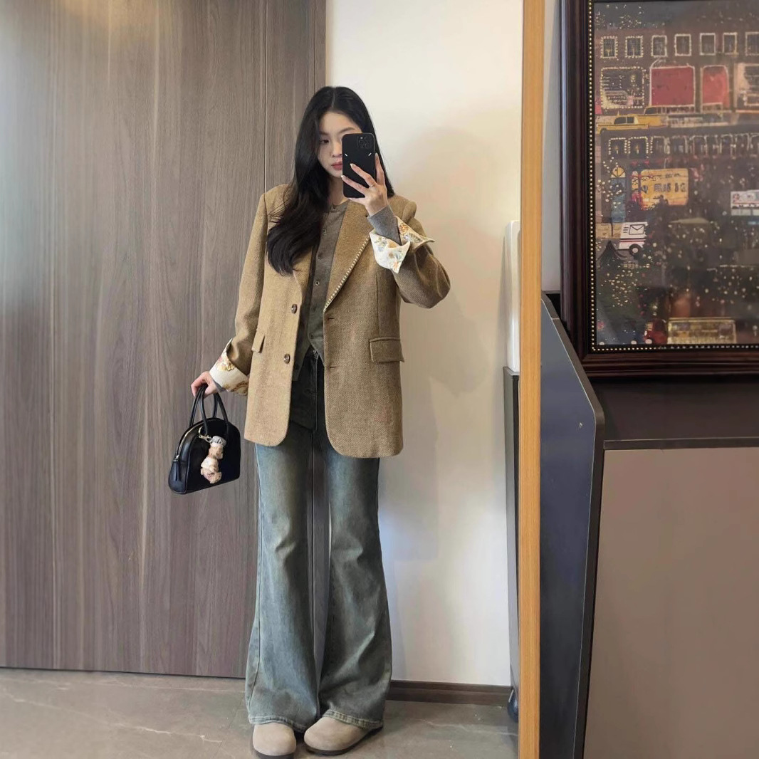 2026 Early Spring New High-End Blazer for Women, Korean Style British Style Petite Top, Versatile with Jeans