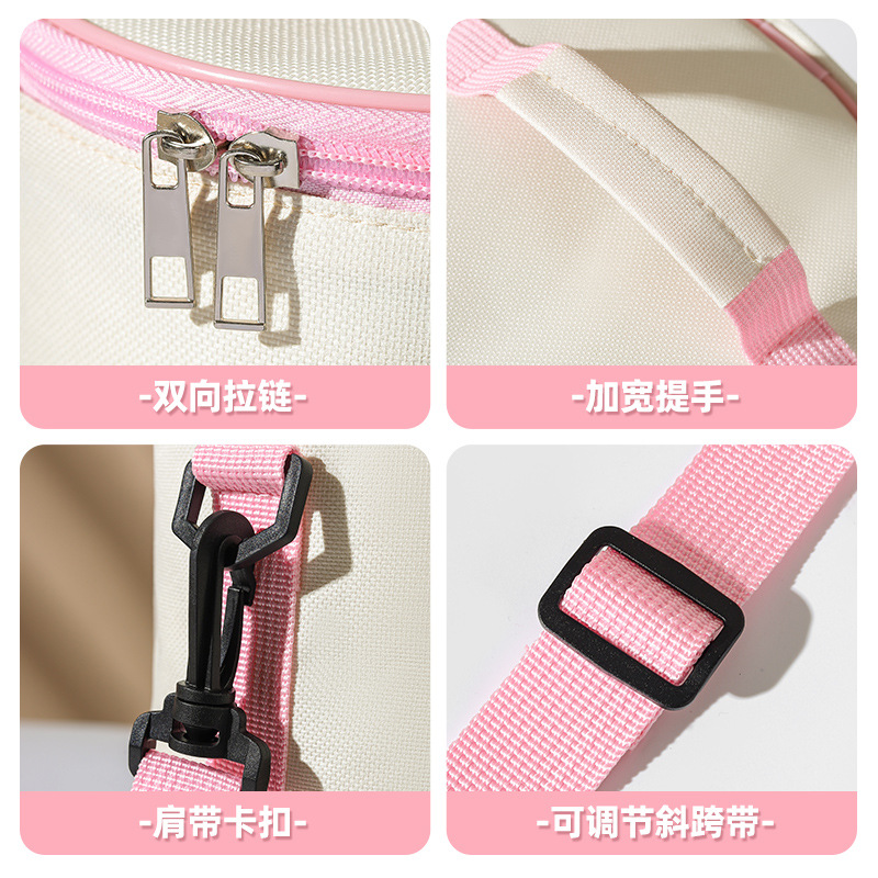 Nueva bolsa de aislamiento cilíndrica, correa para el hombro, bolsa de lonchera de mensajero, estudiante de oficina, bolsa bento, bolsa de almuerzo, bolsa de almuerzo