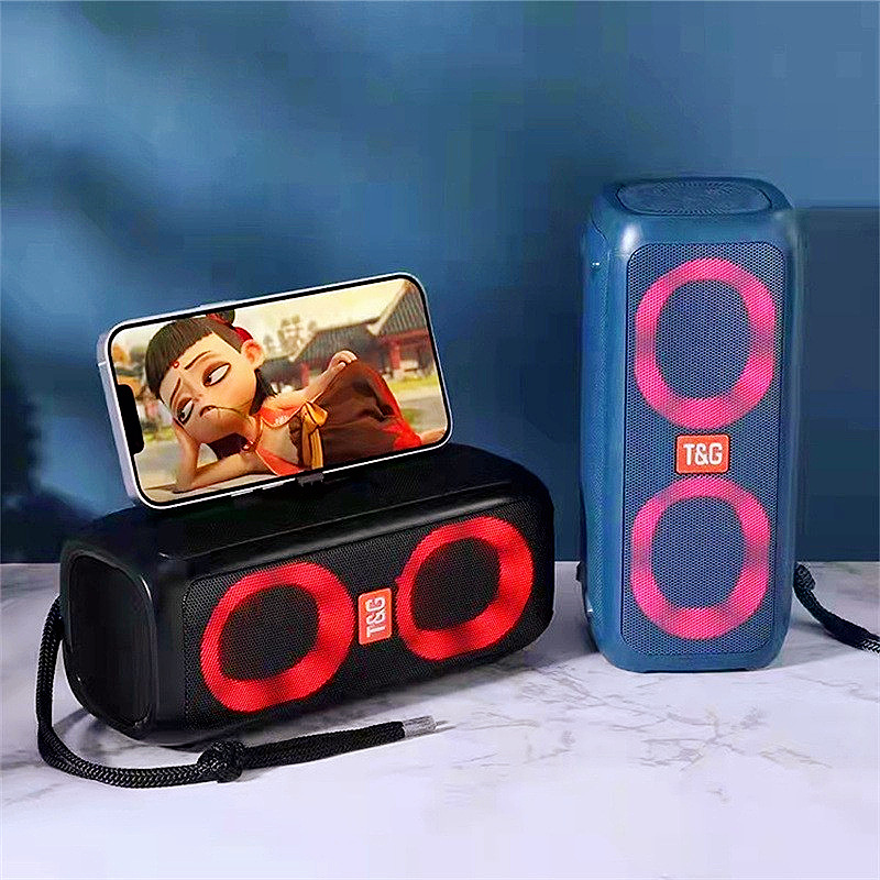 TG333 Altavoz Bluetooth Tarjeta de altavoz dual U Disco Subwoofer para exteriores Luces deslumbrantes LED Regalos creativos Audio RGB
