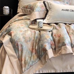 MARK典雅詩的花卉黄金綿超柔裸睡眠級ベッド品アワティ純綿長絨綿四点セット