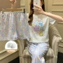 夏季短袖新款女士棉睡衣