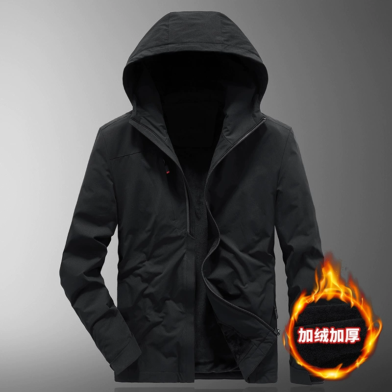 Групповая покупка оптом осенне-зимняя Молодежная мужская куртка с капюшоном на флисовой подкладке повседневное толстое пальто теплое 9910
