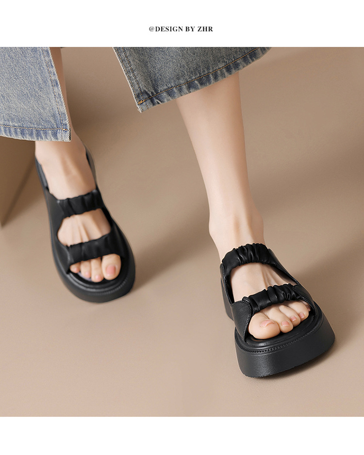 Dép tông nữ đế xốp dày dáng bánh xốp, quai ngang mềm mại, phù hợp đi biển và dạo phố — JF10T màu be chi tiết 18