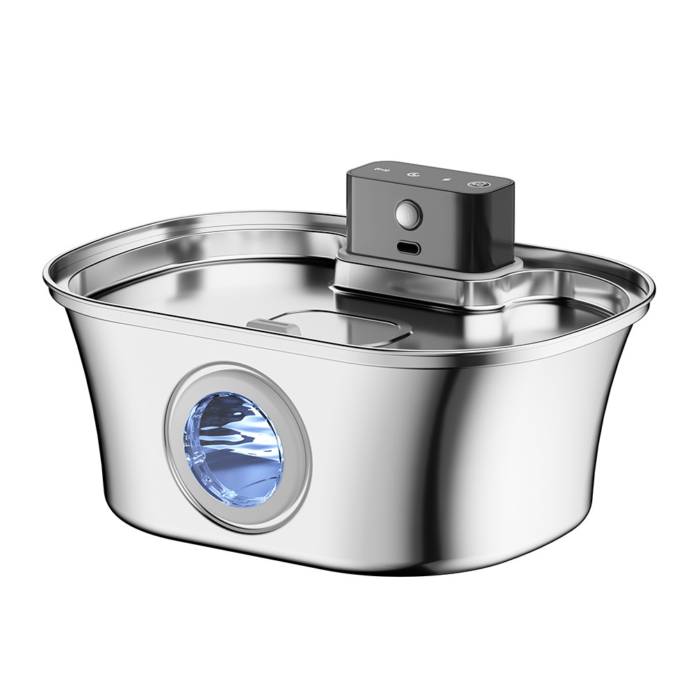 Dispensador de agua inteligente para mascotas, sensor automático inalámbrico, bebedor de agua para gatos, alimentador de agua de acero inoxidable 304, desenchufado