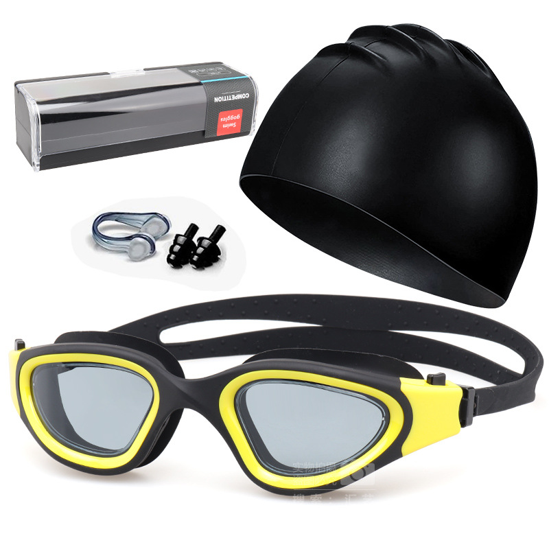 검은 색과 노란색 차 세트