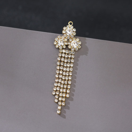 New Diamond Pearl chain with tassel hair accessories headdress Hanfu wedding dress brooch ornaments gold-plated silver jewelry accessories
