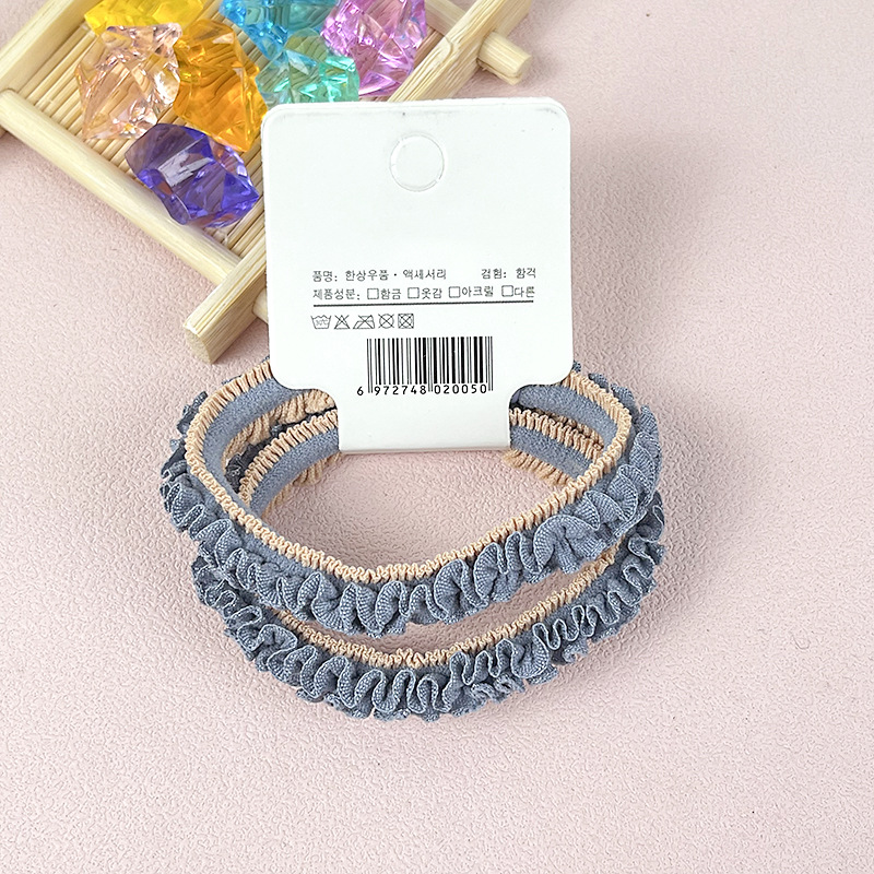 Cuerda de pelo japonesa y coreana cuerda de goma de encaje cuerda de pelo de alta elasticidad duradera gruesa chica lazo de pelo personalidad color banda de pelo