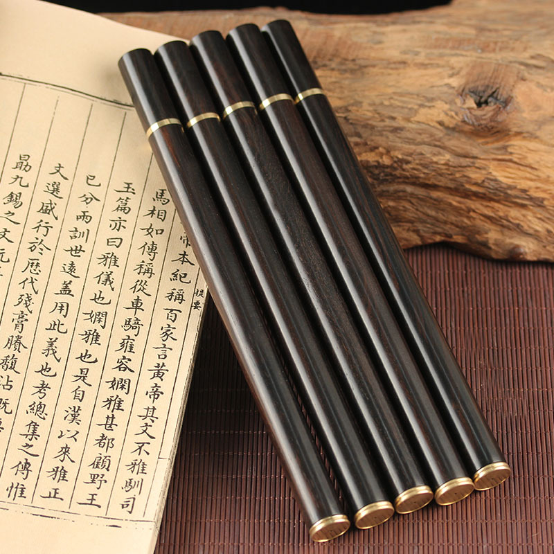 批发沉檀香线香香桶 黑檀木镶铜香筒带香插 家用香筒装香的8克装|ms