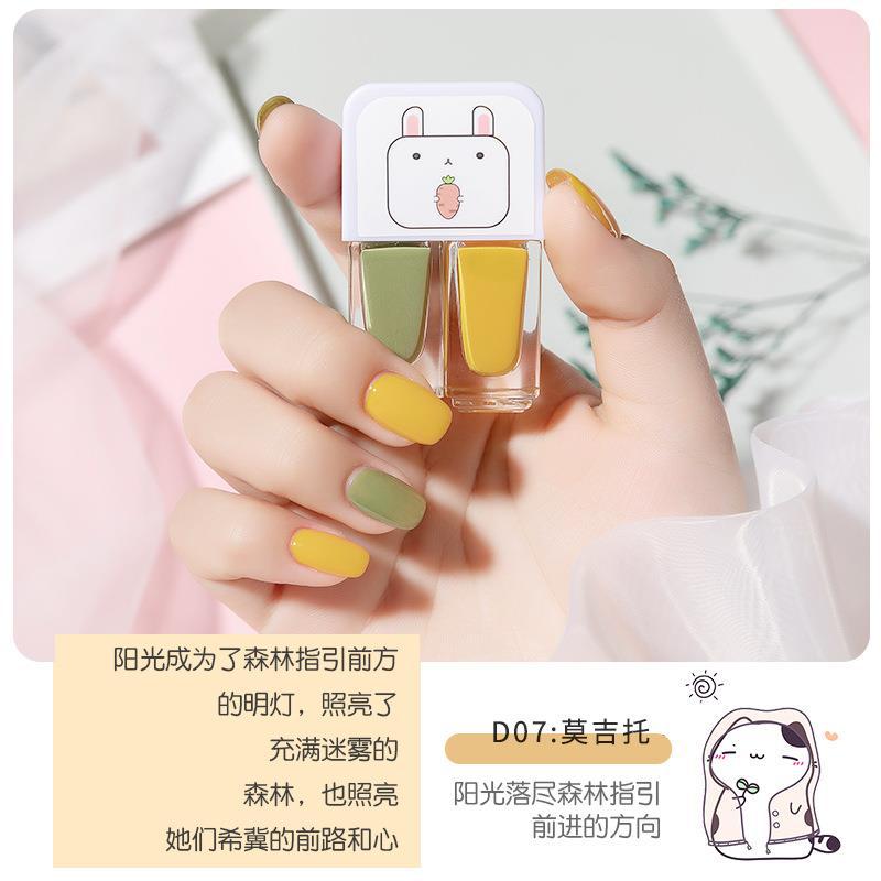 Géminis a base de agua esmalte de uñas hornear-libre de larga duración de secado rápido tearable desnudo transparente inodoro esmalte de uñas al por mayor