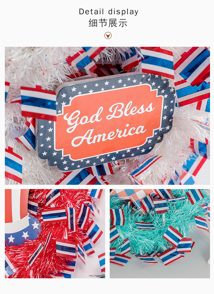 American Festival Tops Wreath Family Door Scene Arrangement Wholesale Nihaojewelry display picture 7