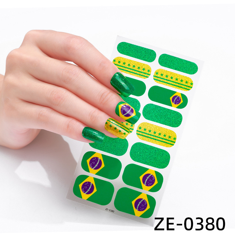 ZE16 refers to European and American style nail stickers full-scale check large color leopard star striped nail stickers nail ornaments