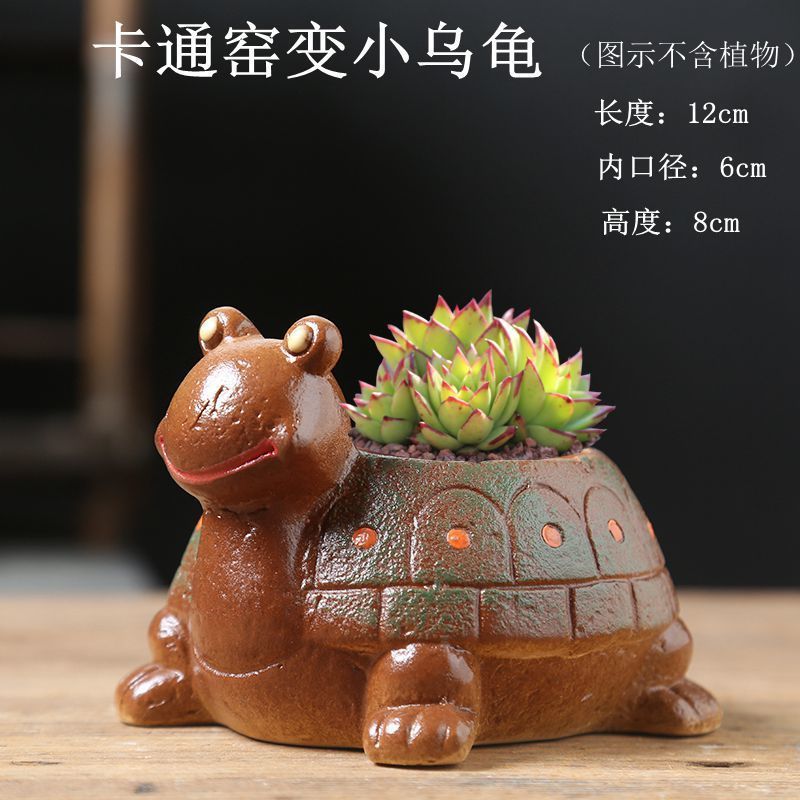 白羊可爱卡通小动物彩绘异形透气多肉花盆个性超萌摆件工艺品批发|undefined