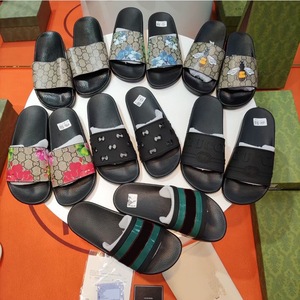 欧洲站G家新款老花情侣一字外穿拖鞋2023小蜜蜂镂空时尚防水凉拖