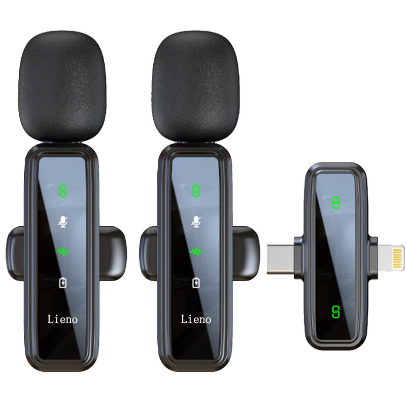 Lieno Wireless Microphone Lavalier Clip-On Microphone for Live Streaming Recording Noise Reduction Live Broadcast Dedicated Equipment Microphone
