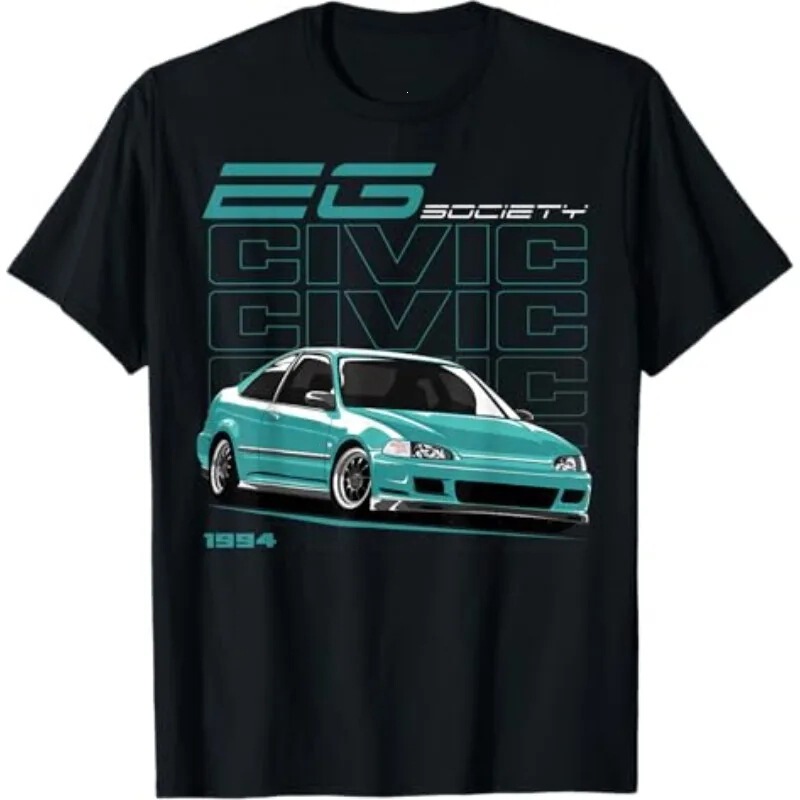 Pure Cotton T-Shirt Honda Men's and Women's T-Shirt Civic Eg Racing Motorcycle Culture Shirt Summer Riding Off-Road Pure Cotton T-Shirt Honda Men's and Women's T-Shirt Civic Eg Racing Motorcycle Culture Shirt Summer Riding Off-Road