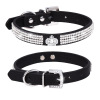 Factory direct selling small and medium -sized dog shiny rhinestone pet collars Multi -row of net diamond PU leather dog neck cat collar