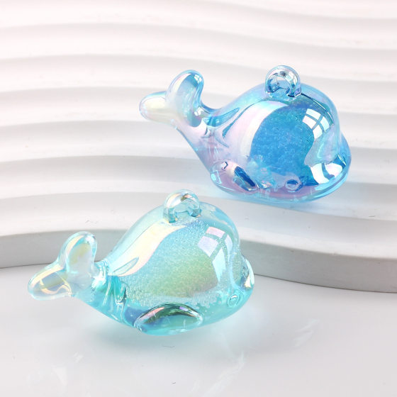 Hanging hole bubble whale plating UV magic color DIY key chain pendant bracelet hanging ring bag decoration accessories