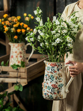 复古陶瓷花瓶摆件客厅插花创意感田园风装饰品艺术干花水壶瓶